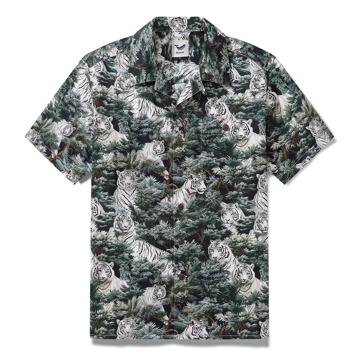 Hawaiian Shirt For Men Mighty Beast in the Pines Shirt Camp Collar 100% Cotton By Amy