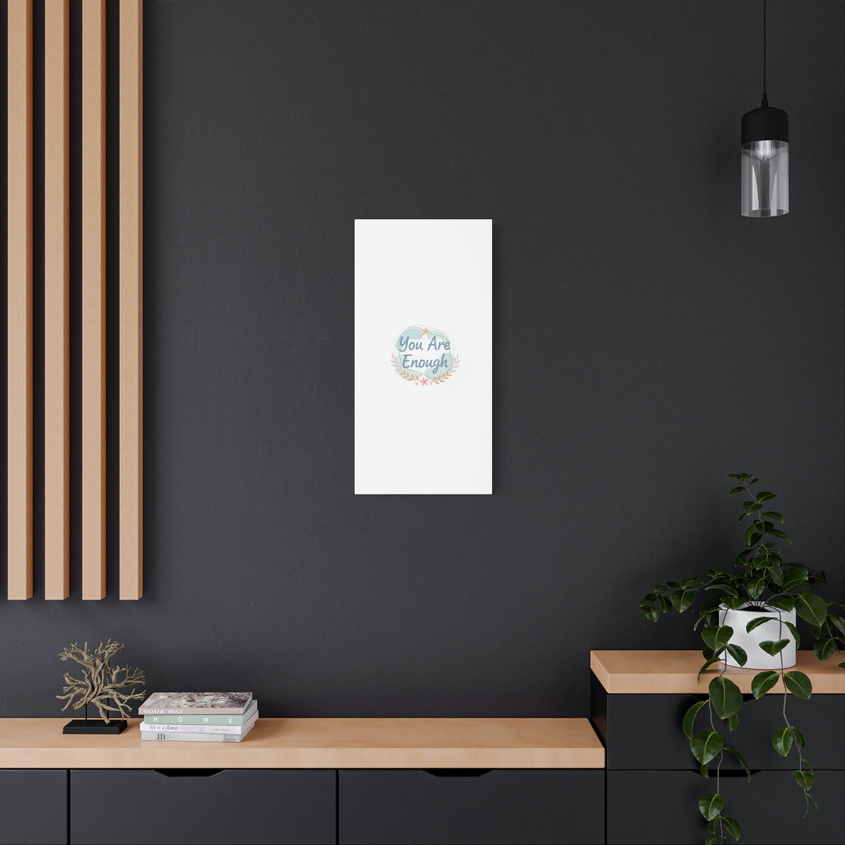 You Are Enough Canvas, Mental Health Art | Supportive Affirmation Wall Decor