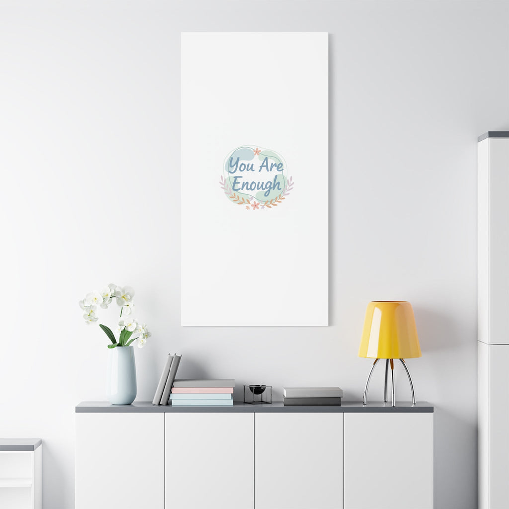 You Are Enough Canvas, Mental Health Art | Supportive Affirmation Wall Decor