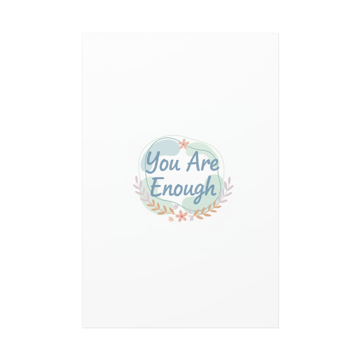 You Are Enough Canvas, Mental Health Art | Supportive Affirmation Wall Decor
