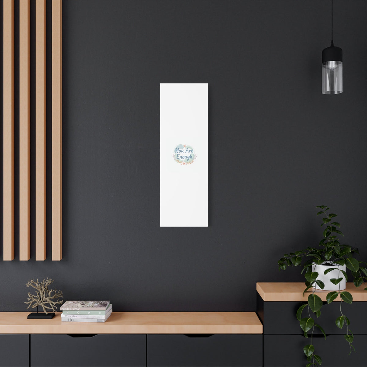 You Are Enough Canvas, Mental Health Art | Supportive Affirmation Wall Decor