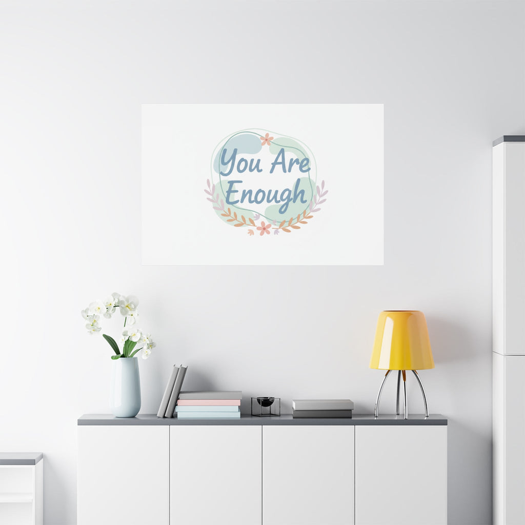 You Are Enough Canvas, Mental Health Art | Supportive Affirmation Wall Decor