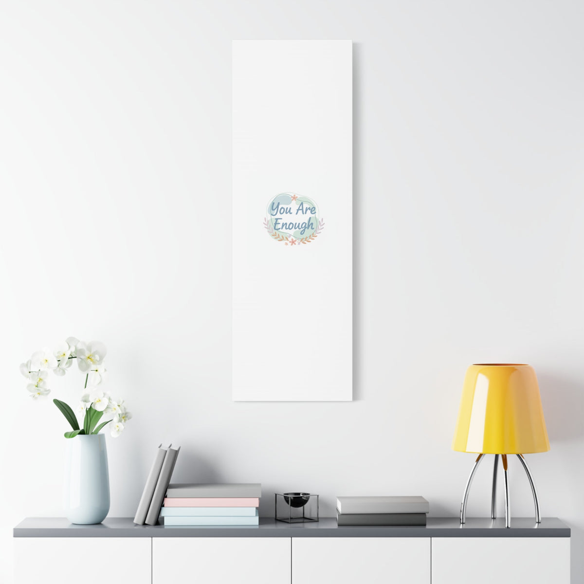 You Are Enough Canvas, Mental Health Art | Supportive Affirmation Wall Decor