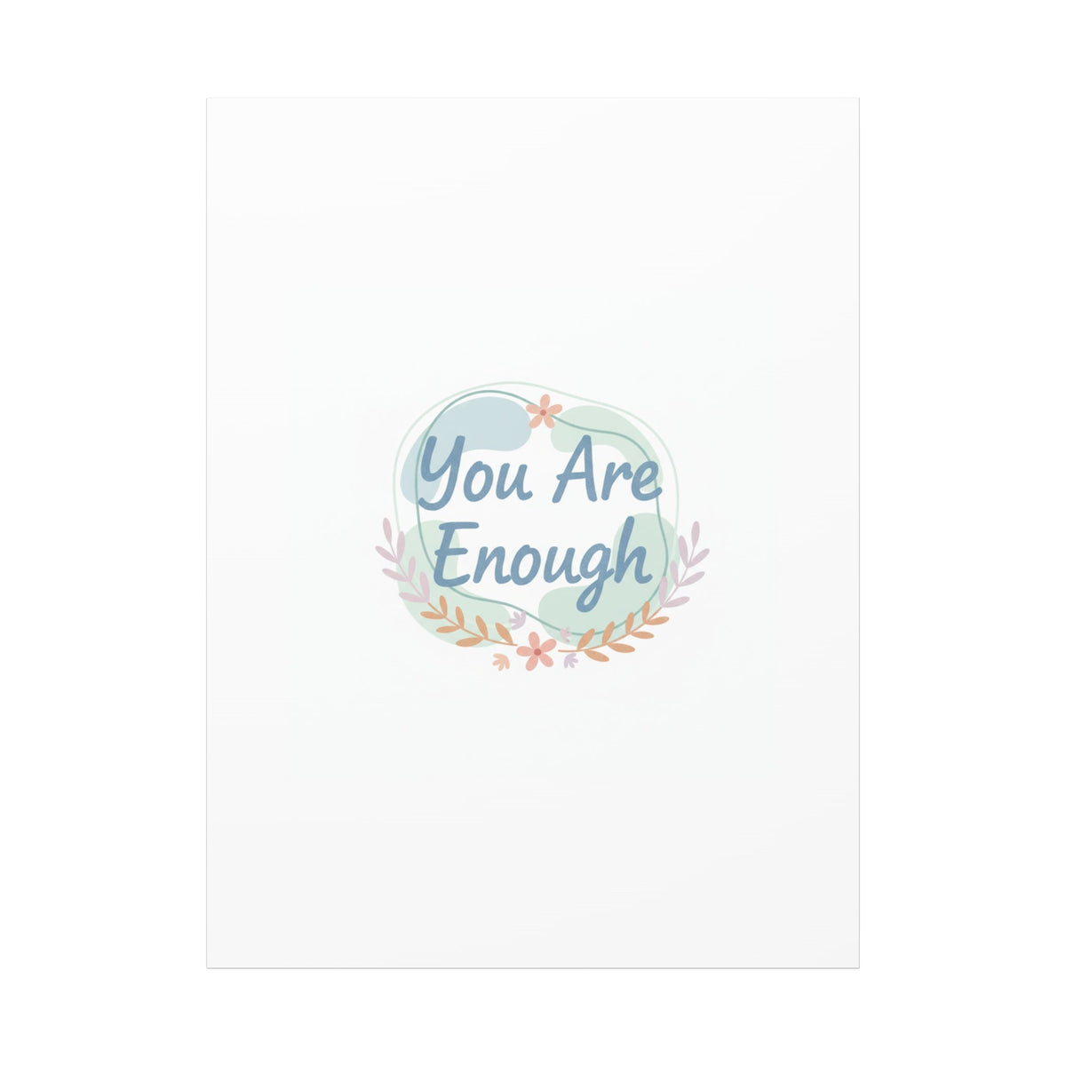 You Are Enough Canvas, Mental Health Art | Supportive Affirmation Wall Decor
