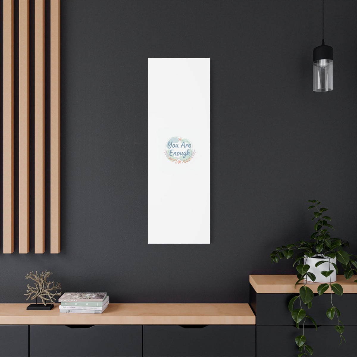 You Are Enough Canvas, Mental Health Art | Supportive Affirmation Wall Decor