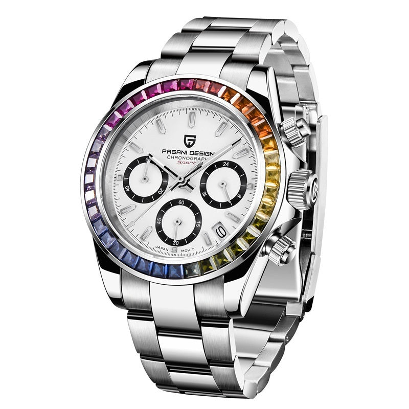 Multifunctional Stainless Steel Quartz Watch for Men