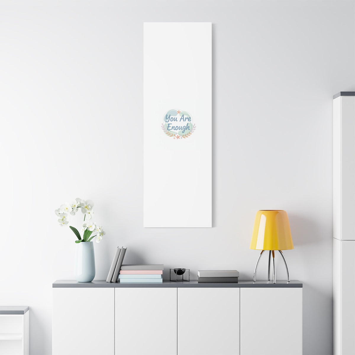 You Are Enough Canvas, Mental Health Art | Supportive Affirmation Wall Decor