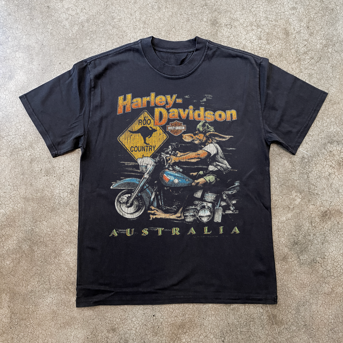 Australian Vintage Harley Davidson Black T-Shirt