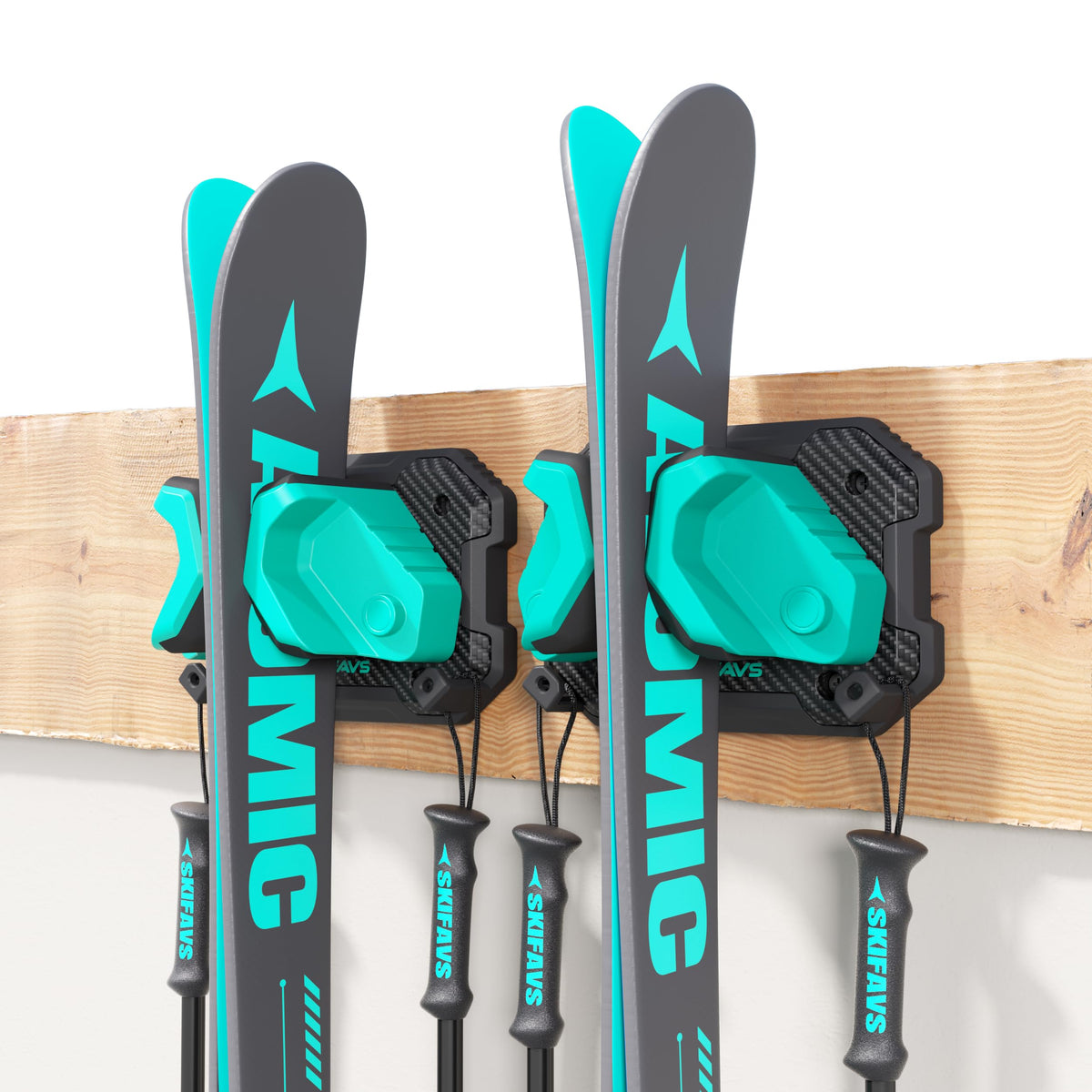Ski & Snowboard Wall Rack for Garage Wall Fits Any Ski/board, Ski Wall Mount Holders Damage-Free Storage Rack, Garage Organization Space-Saving Winter Gear Organizer