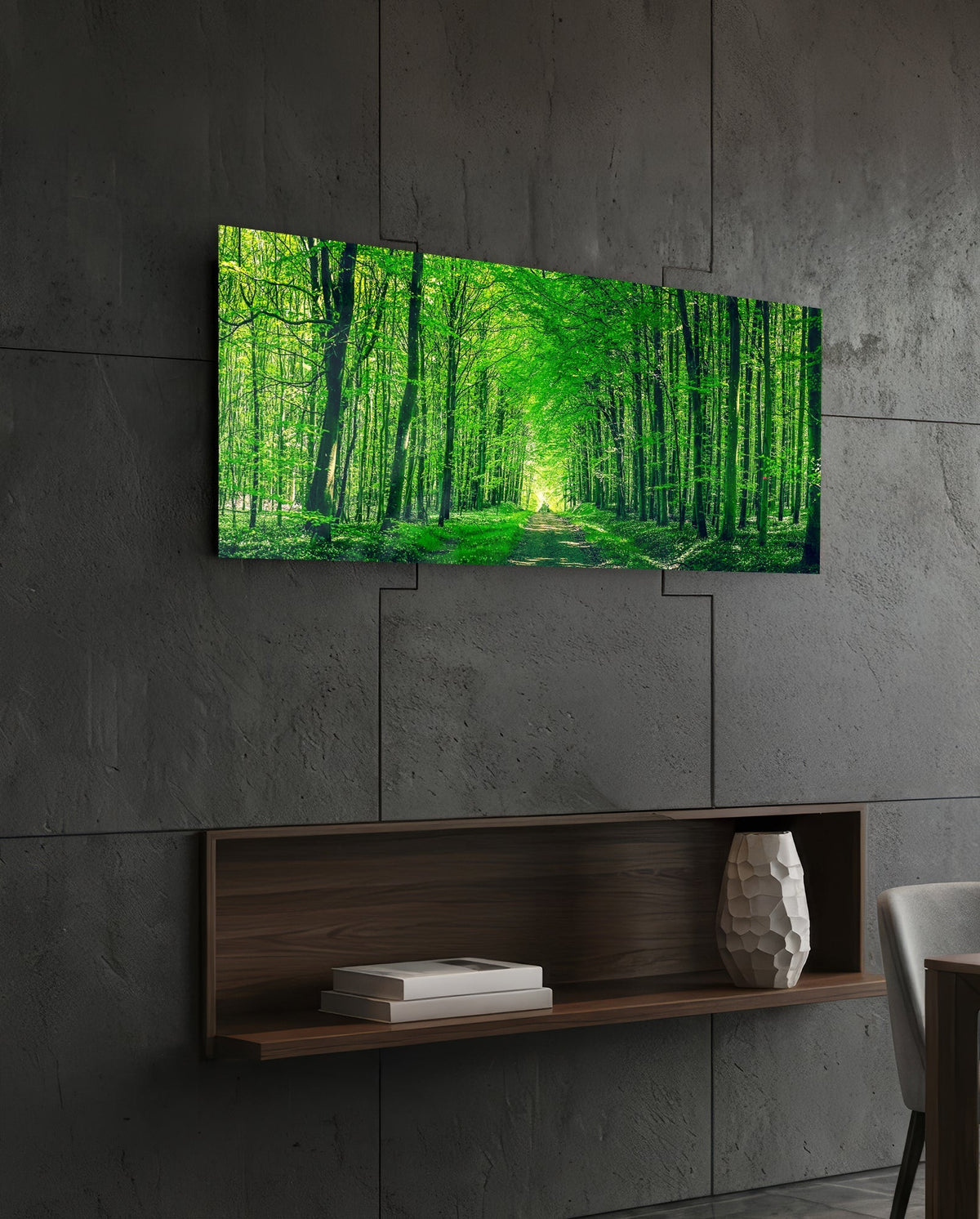 Leafy Tunnel Woodland Path Glass Wall Art