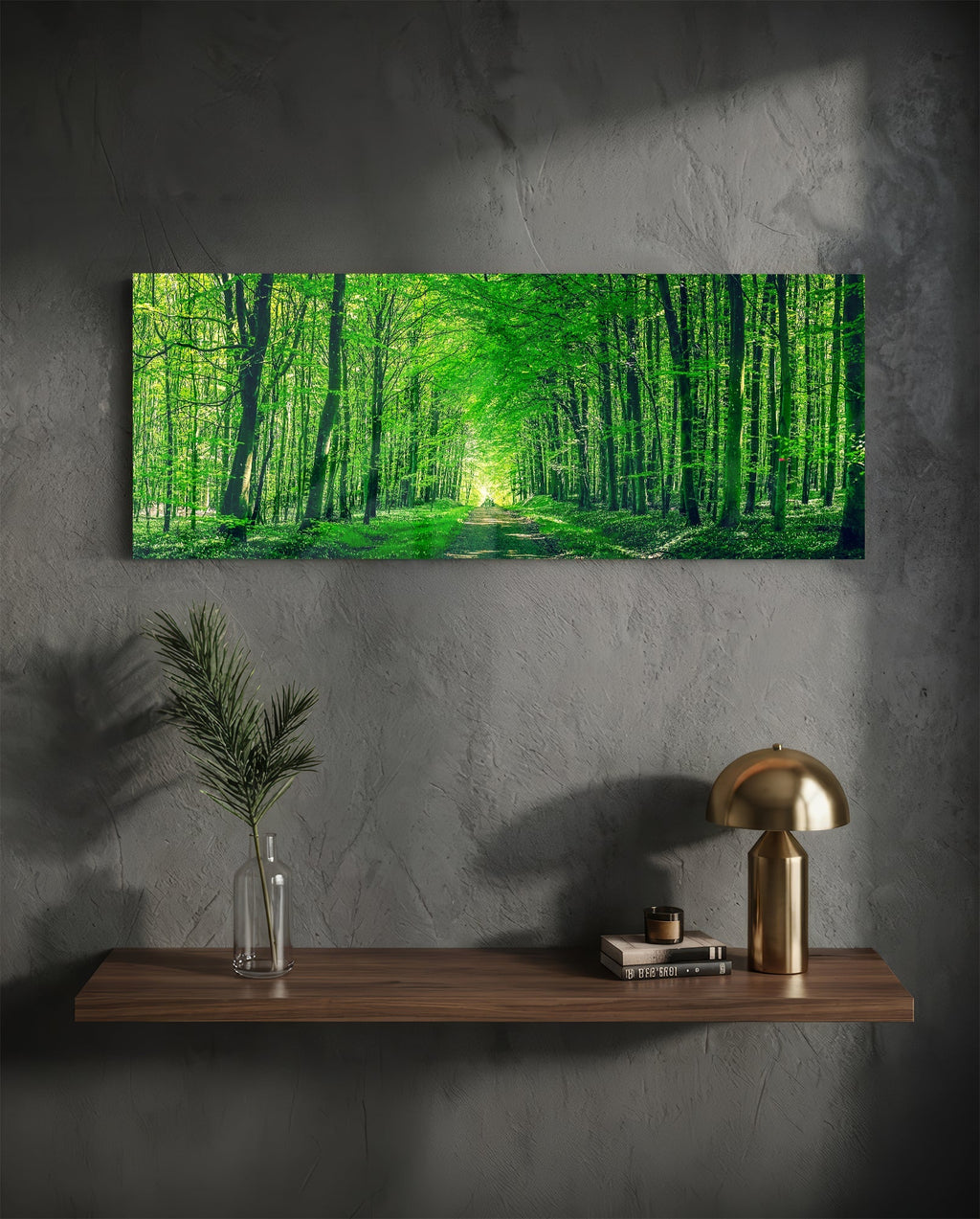 Leafy Tunnel Woodland Path Glass Wall Art