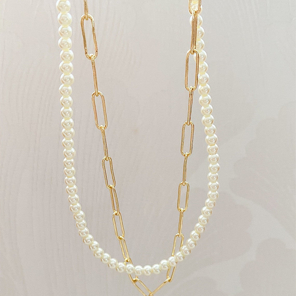 Pearl Multi Layered Chains Necklaces for Women