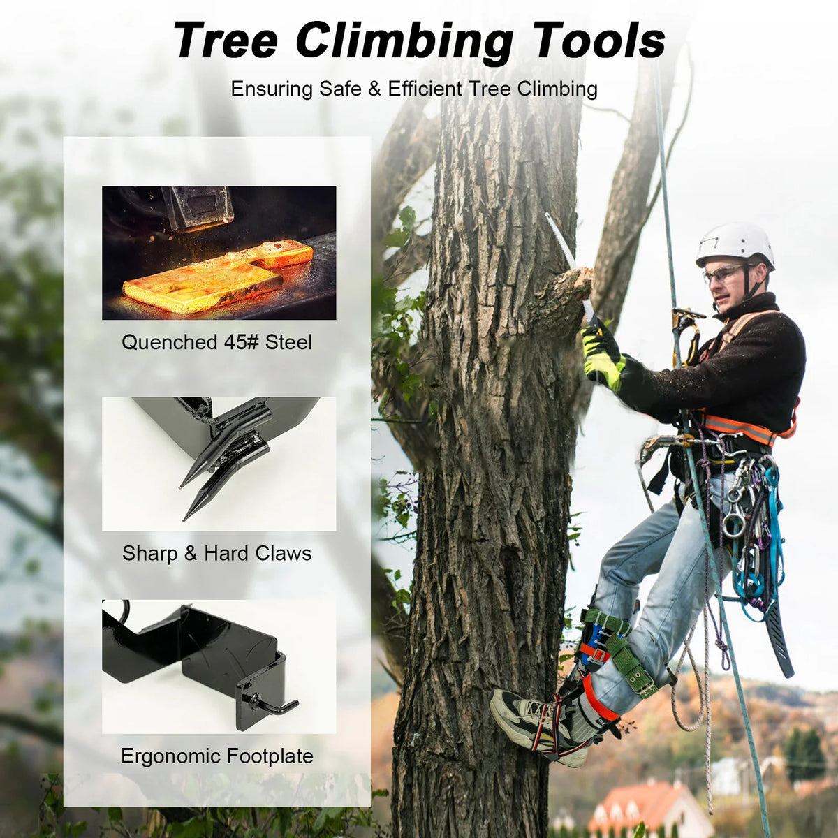 Tree Climbing Gear Set With Ascension Equipment 220lb Capacity