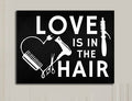 Love Is In The Hair Canvas Wall Art, Beauty Salon, Hair Salon, Barber Shop, Salon Decor, Hair Stylist